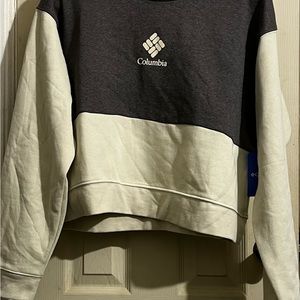 Two tone crop sweat top